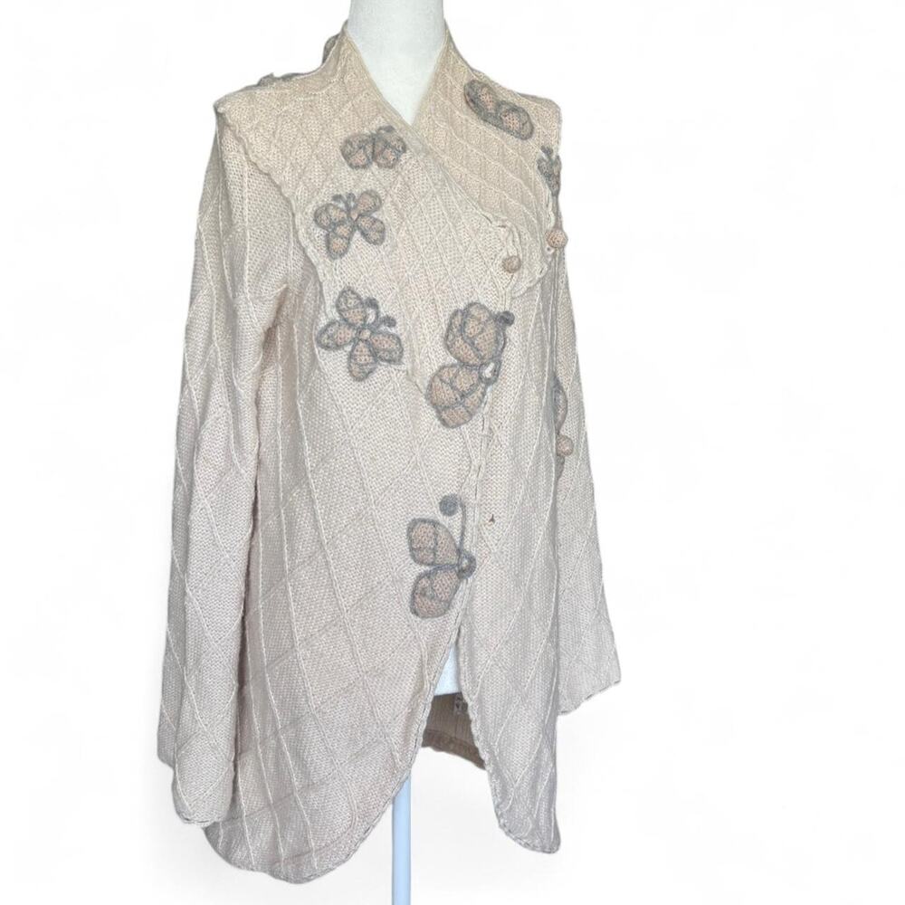 Leifsdottir Anthropologie Brand Wool Alpaca Butterfly Wrap Cardigan